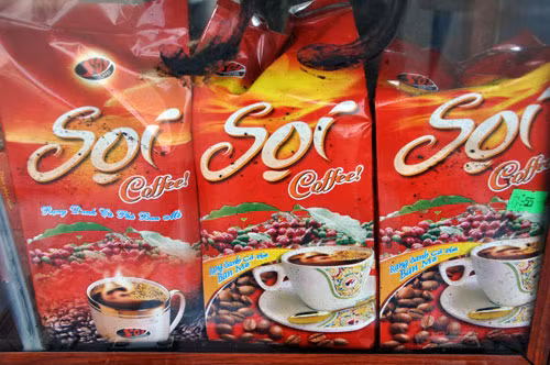 Nhãn hiệu “cà phê” Sọi của cơ sở Thông Phát. Ảnh: Thanh Tùng(Thanh Niên)
