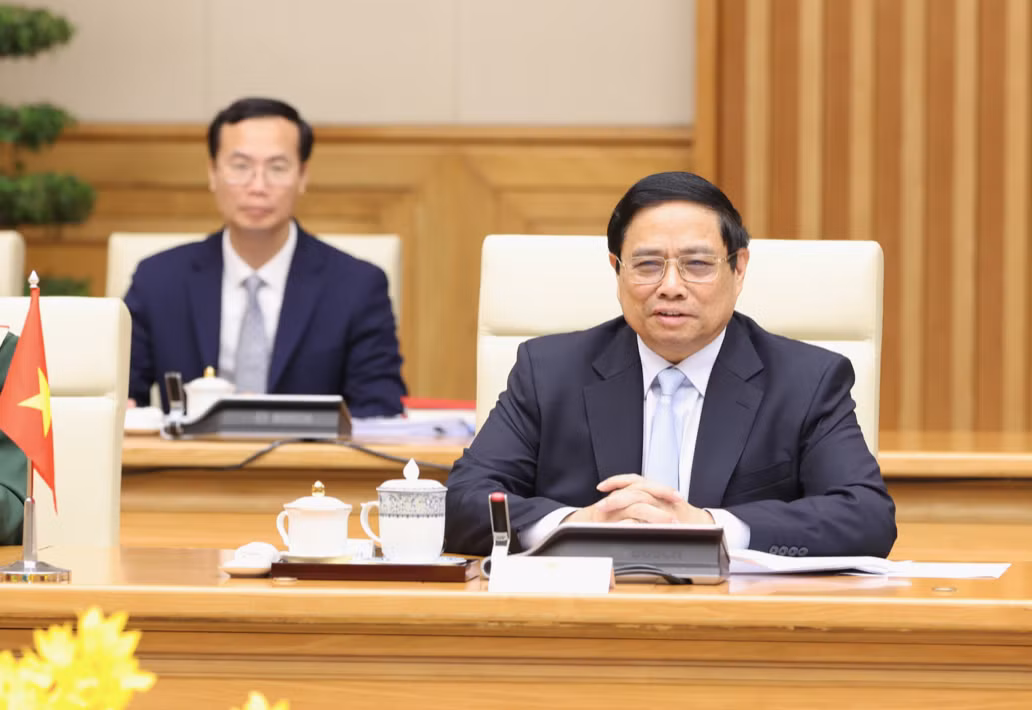 Thủ tướng Phạm Minh Chính tại cuộc hội đàm. (Ảnh: Nhật Minh)