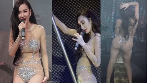 Angela Phương Trinh mặc trang phục phản cảm khi biểu diễn trong bar - Ảnh: T.L 