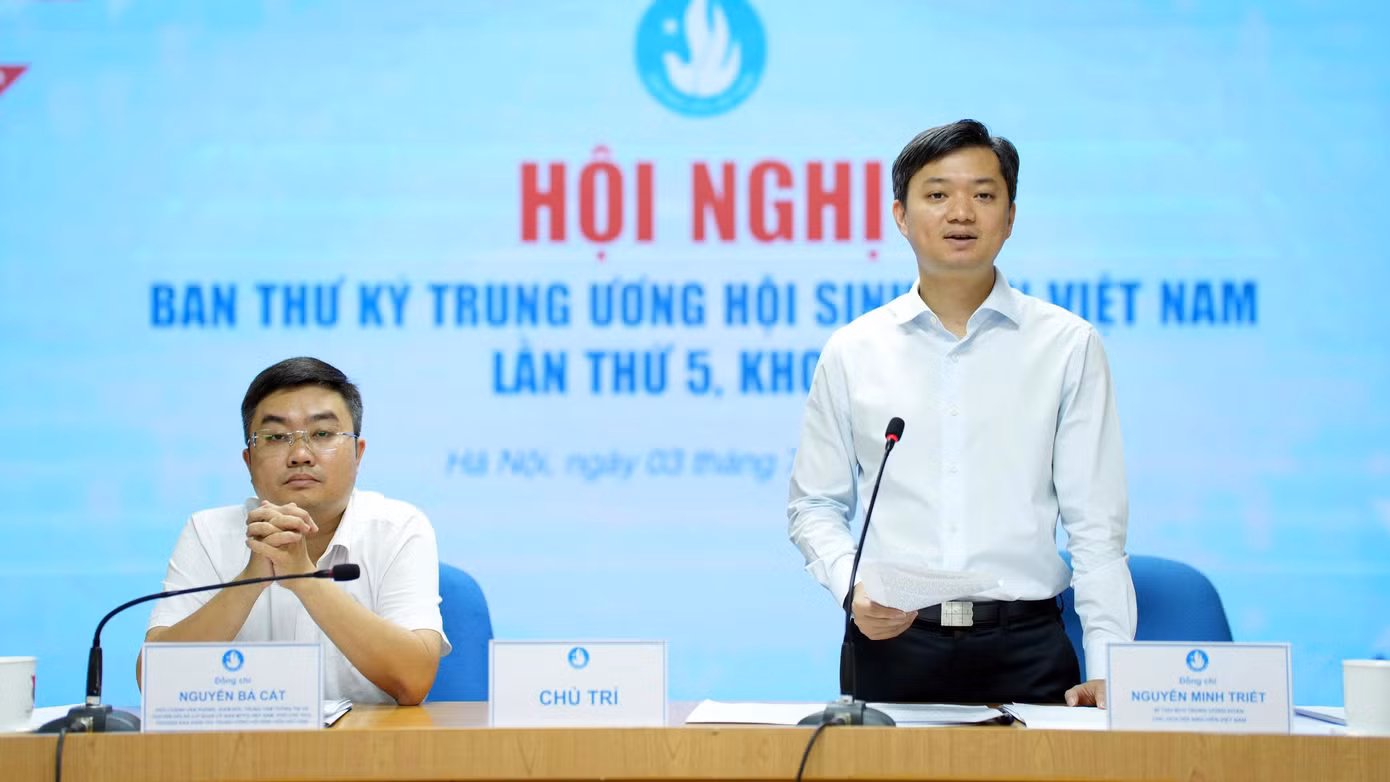 Anh Nguyễn Minh Triết - Bí thư T.Ư Đoàn, Chủ tịch T.Ư Hội SVVN phát biểu kết luận hội nghị.