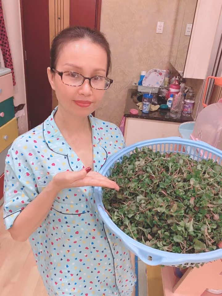 Cẩm Ly bình dị như bao bà nội trợ khác.