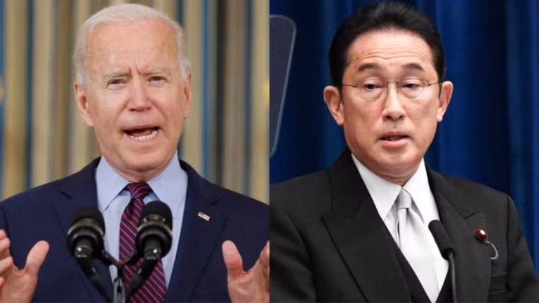 Tổng thống Mỹ Joe Biden và Thủ tướng Nhật Bản Fumio Kishida. (Ảnh: Reuters)