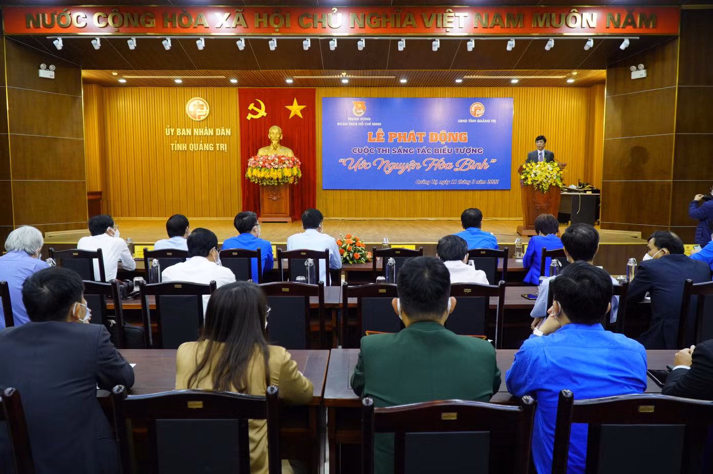 Quang cảnh Lễ phát động Cuộc thi Sáng tác biểu tượng “Ước nguyện Hòa bình” - Quảng Trị 2022.