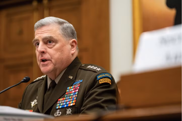 Chủ tịch Hội đồng tham mưu trưởng liên quân Mỹ Mark Milley. (Ảnh: Bloomberg)