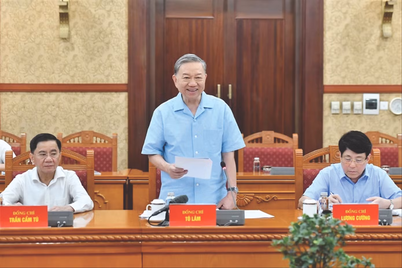 Tổng Bí thư, Chủ tịch nước Tô Lâm phát biểu tại cuộc họp Thường trực Tiểu ban Văn kiện Đại hội XIV của Đảng Ảnh: PV