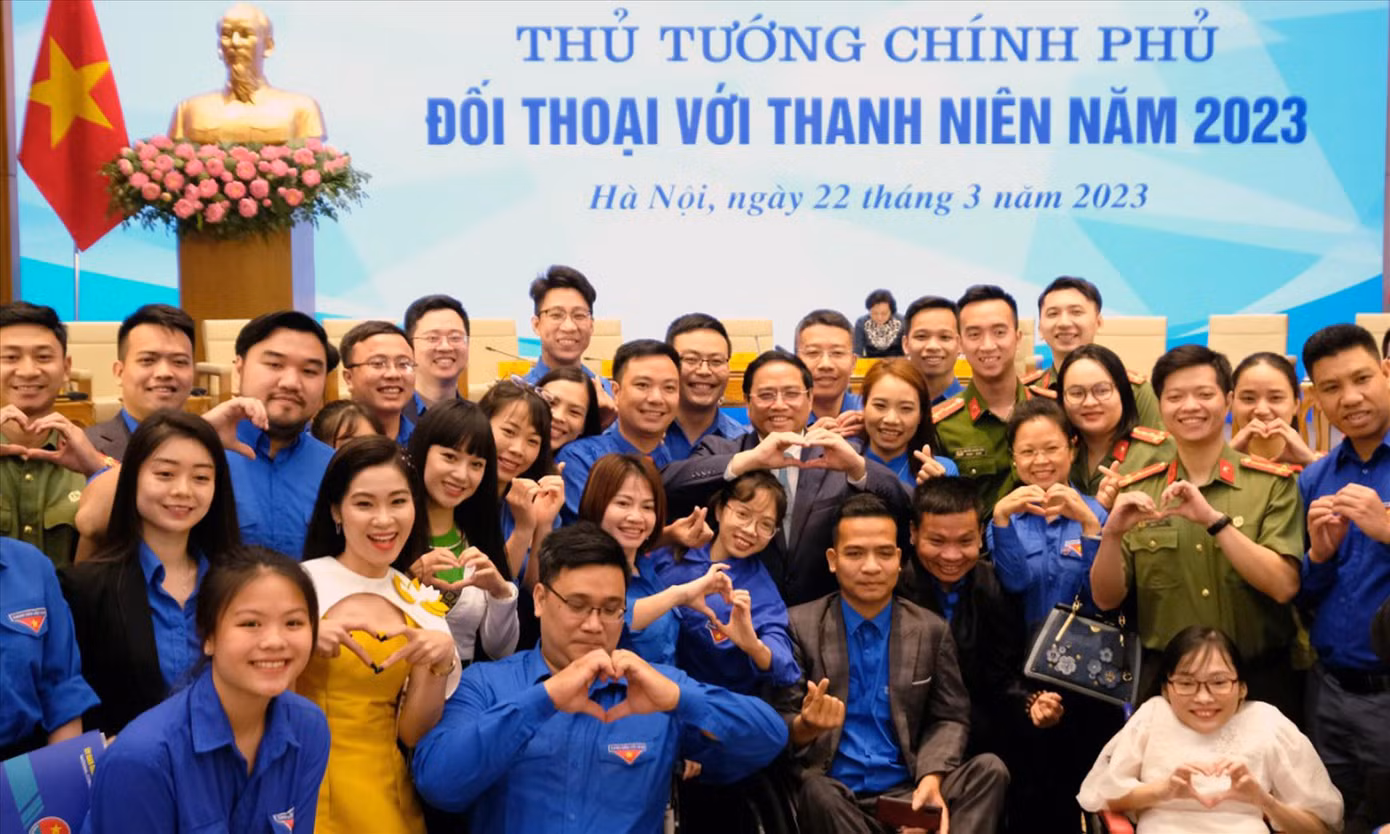 Thủ tướng Phạm Minh Chính trò chuyện với ĐVTN trong chương trình gặp mặt và đối thoại năm 2023 Ảnh: Như Ý Thủ tướng Phạm Minh Chính trò chuyện với ĐVTN trong chương trình gặp mặt và đối thoại năm 2023 Ảnh: Như Ý