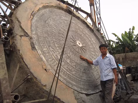 Mặt trống sau khi đúc. Mặt trống sau khi đúc