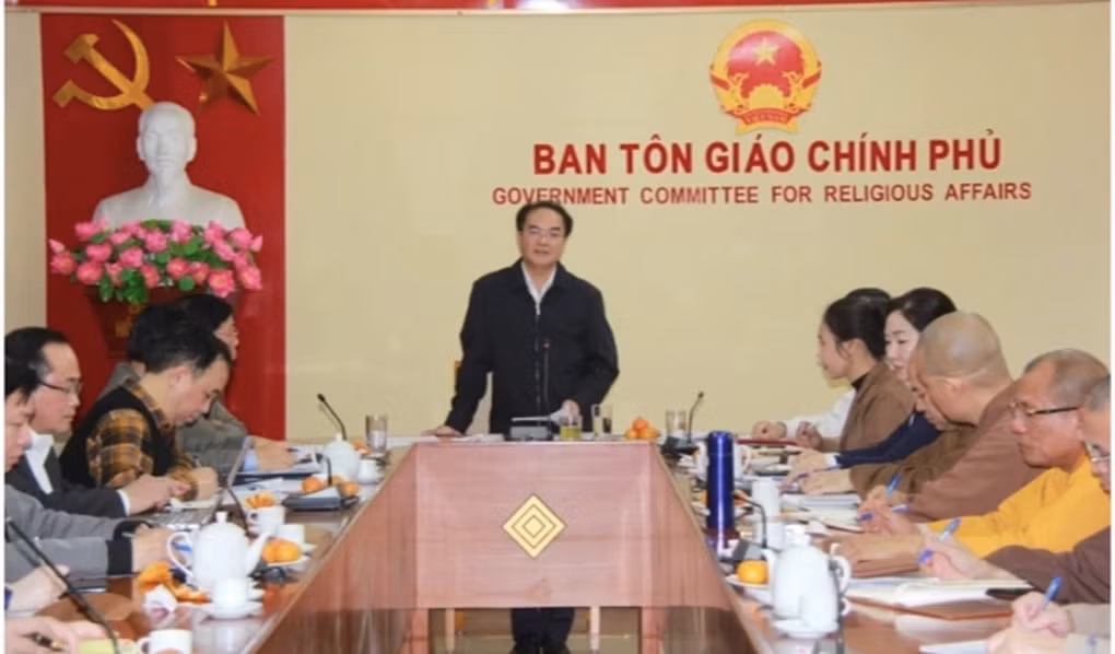 Thứ trưởng Bộ Nội vụ Vũ Chiến Thắng phát biểu tại cuộc họp (Ảnh: Bộ Nội vụ).