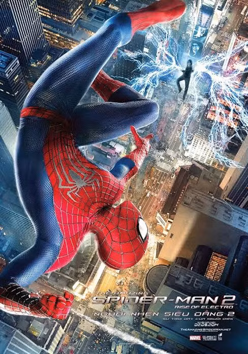 3 tấm poster phiên bản quốc tế của The Amazing Spider - Man 2 vừa được tung ra, lần lượt mang tên EYE, SPIDEY v. ELECTRO và UPSIDE DOWN. Với 3 tông màu chính xanh – trắng – đỏ, 3 tấm poster có nội dung chung là mô tả sự dữ dội, kịch tính trong cuộc chiến của Người Nhện với kẻ ác Electro (Jamie Foxx) theo 3 góc độ khác nhau: hình ảnh Electro phản chiếu trong mắt Người Nhện, Electro với tư thế đang ra đòn phóng điện và cuối cùng là cảnh Người Nhện đang bay lên để tránh đòn