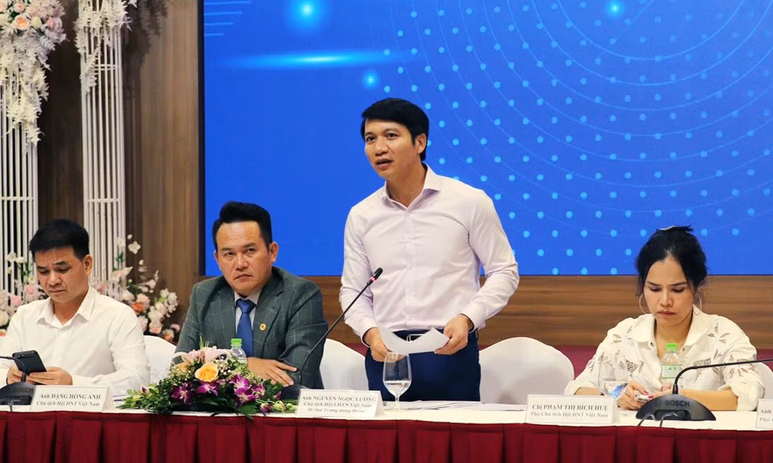 Anh Nguyễn Ngọc Lương phát biểu tại hội nghị