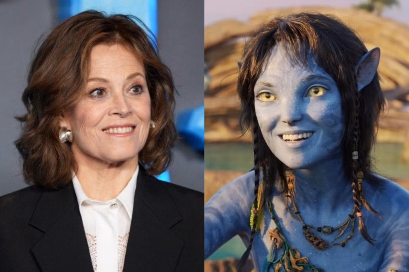 Sigourney Weaver đóng vai cô bé 14 tuổi Kiri trong Avatar: The Way of Water. Sigourney Weaver đóng vai cô bé 14 tuổi Kiri trong Avatar: The Way of Water.