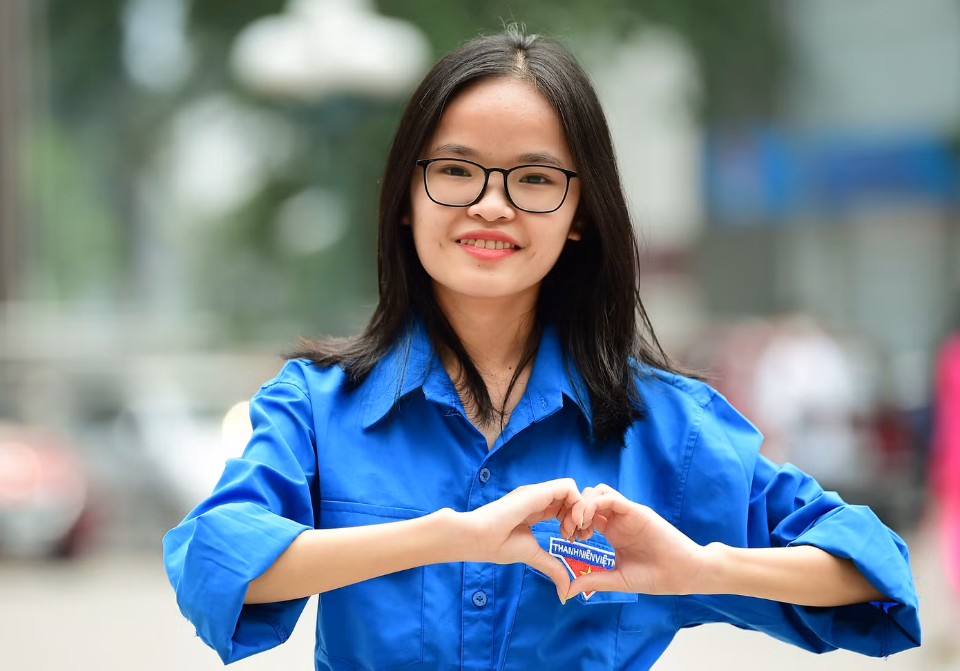 Trần Thị Quế Anh là tân sinh viên khoá 13 ngành Quan hệ công chúng. Ảnh: Xuân Tùng