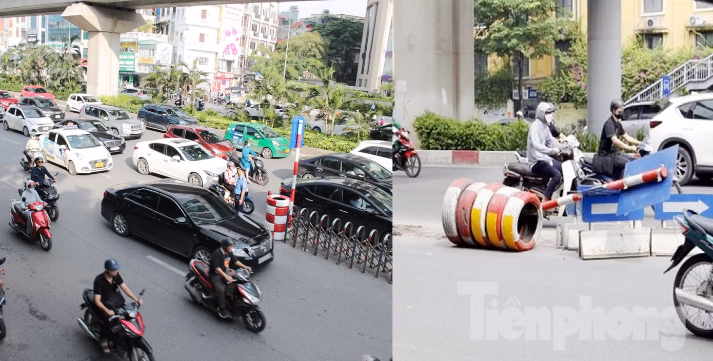 Tuy nhiên, vào giờ cao điểm khi lưu lượng xe đông phương án phân làn đã không thực hiện được. Nguyên nhân là khi đường ùn tắc là xe máy tràn vào làn ô tô và ngược lại; cùng với đó, các cột biển báo có móng là lốp ô tô, liên tục bị xe húc đổ...