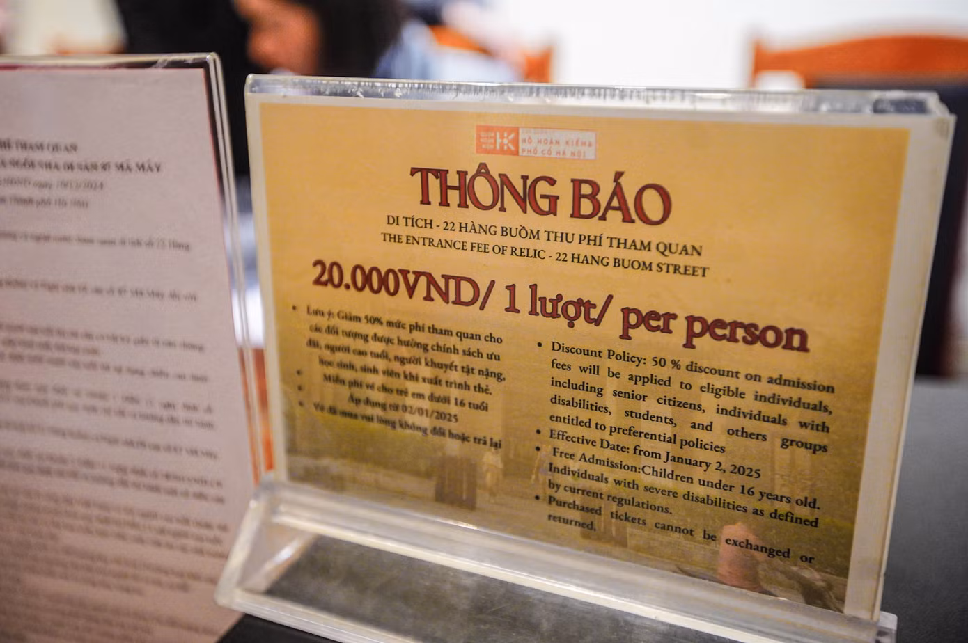 Theo Trung tâm Thông tin Du lịch (Cục Du lịch Quốc gia Việt Nam), Ngôi nhà Di sản số 87 phố Mã Mây và Di tích số 22 phố Hàng Buồm (quận Hoàn Kiếm, Hà Nội) đã chính thức triển khai thu phí vào cửa đối với khách tham quan. Việc áp dụng hệ thống vé điện tử nhằm bảo đảm quản lý vận hành hiệu quả việc bán vé, kiểm soát vé vào cửa.