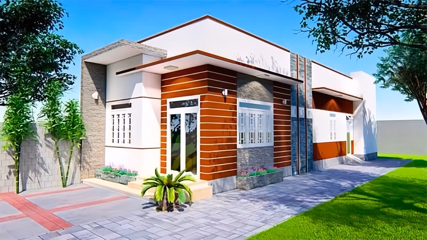 Các mẫu nhà ống một tầng thường có chiều cao từ 3,5-4m, giúp tạo cảm giác thoáng đãng và rộng rãi cho ngôi nhà.