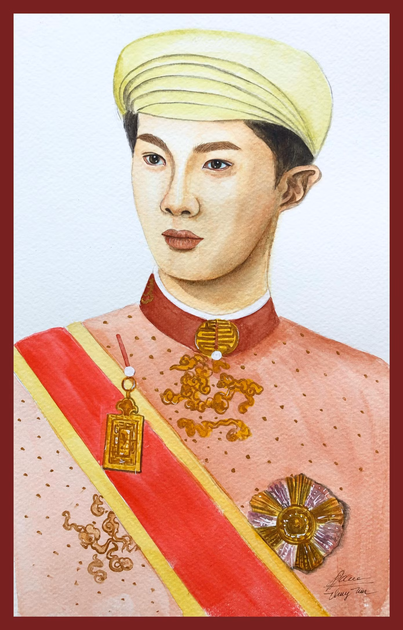 Bức vẽ Hoàng thái tử Bảo Long do Tiên vẽ.