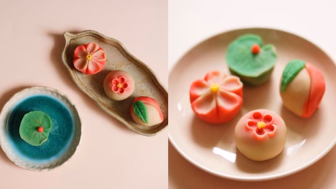 Những chiếc bánh Wagashi vô cùng đẹp mắt của chị Nguyễn Thị Nguyệt Trúc.