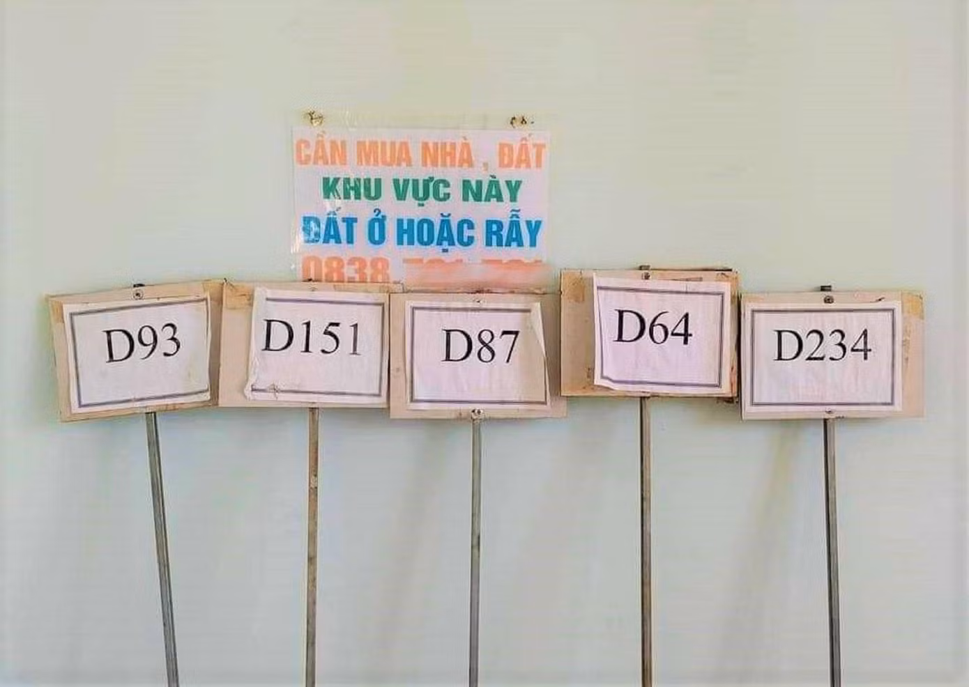 Bảng "quy hoạch" do các đối tượng tự ý cắm tại các trục đường xã Hòa An