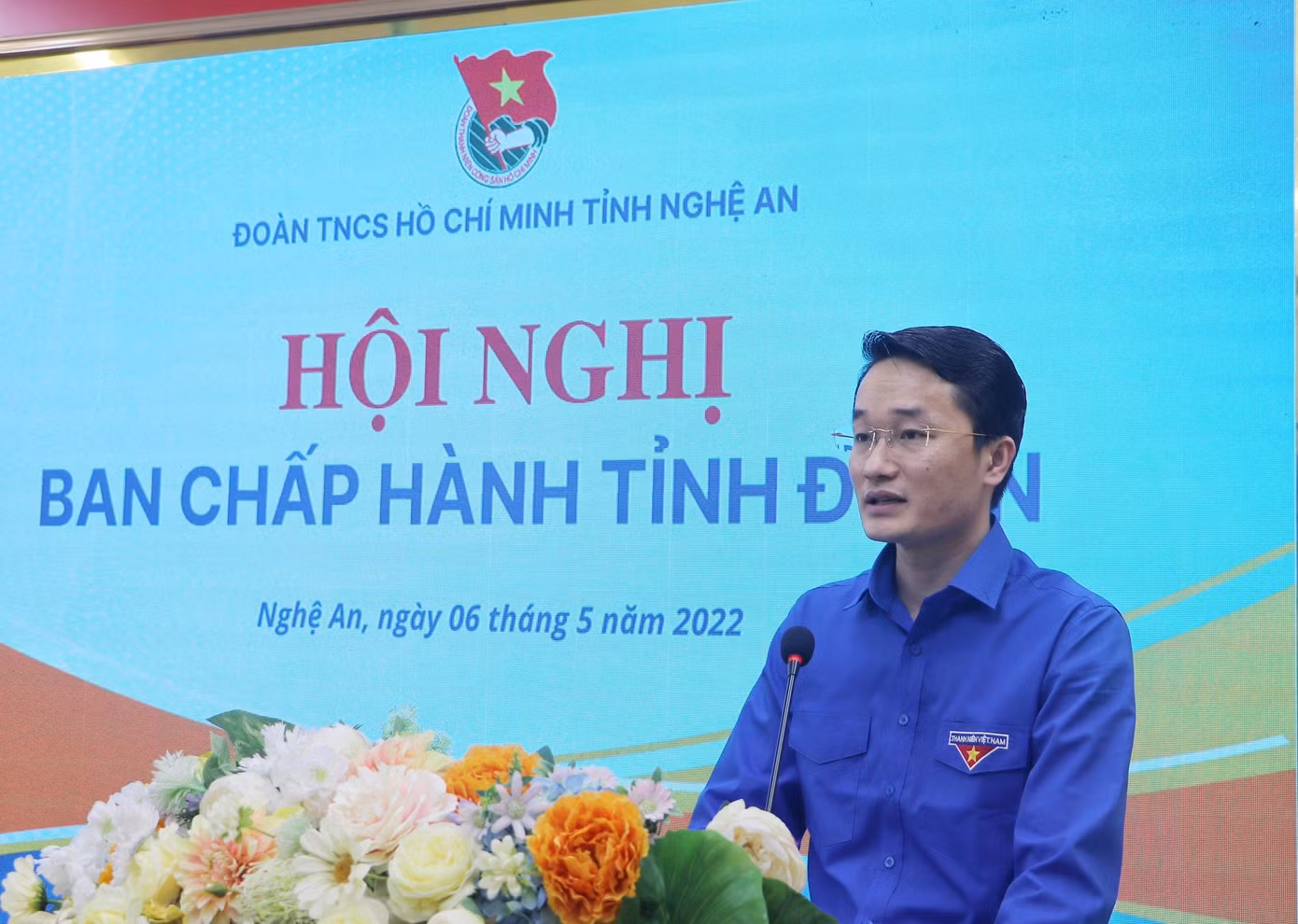Anh Trần Linh - Phó Bí thư Tỉnh đoàn Nghệ An phát biểu nhận nhiệm vụ.