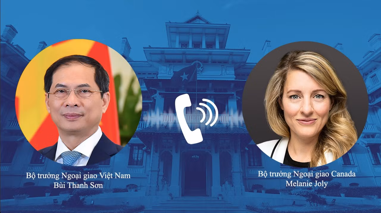 Bộ trưởng Ngoại giao Bùi Thanh Sơn và Bộ trưởng Ngoại giao Canada Melanie Joly. (Ảnh: Mofa)