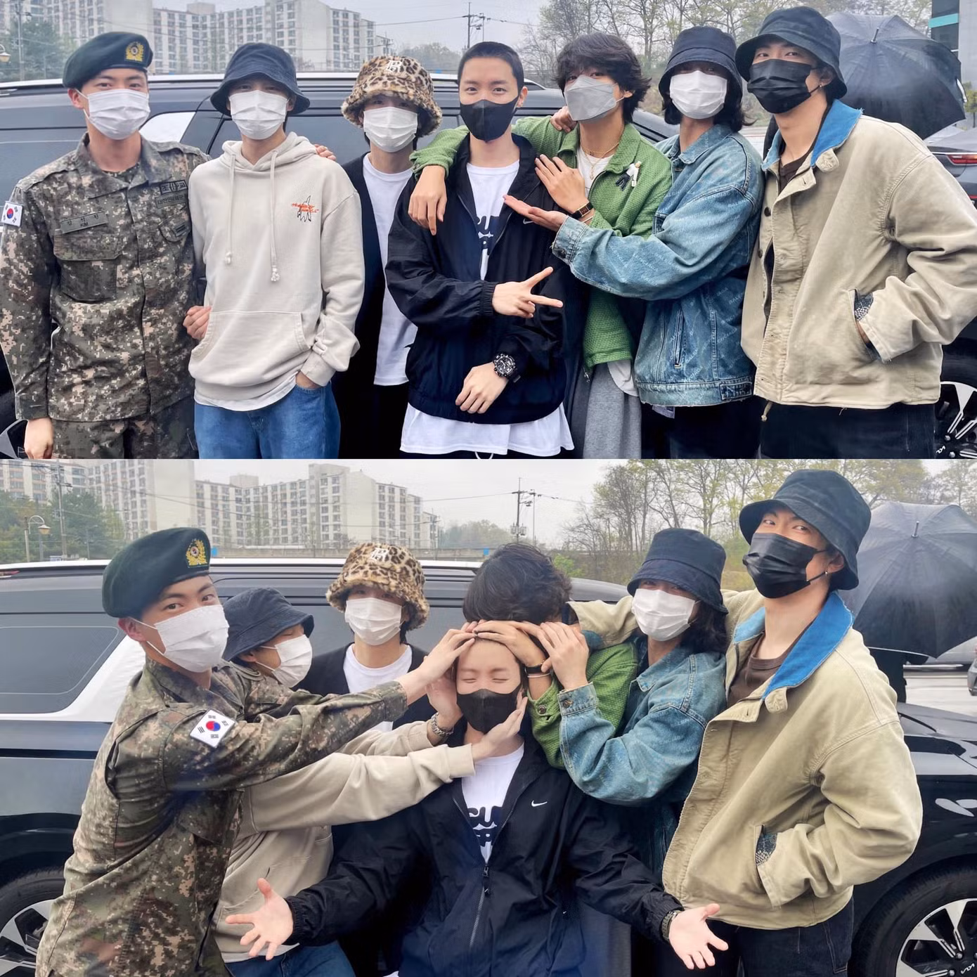 BTS tiễn j-hope nhập ngũ, Jin cũng có mặt. Ảnh: HYBE.