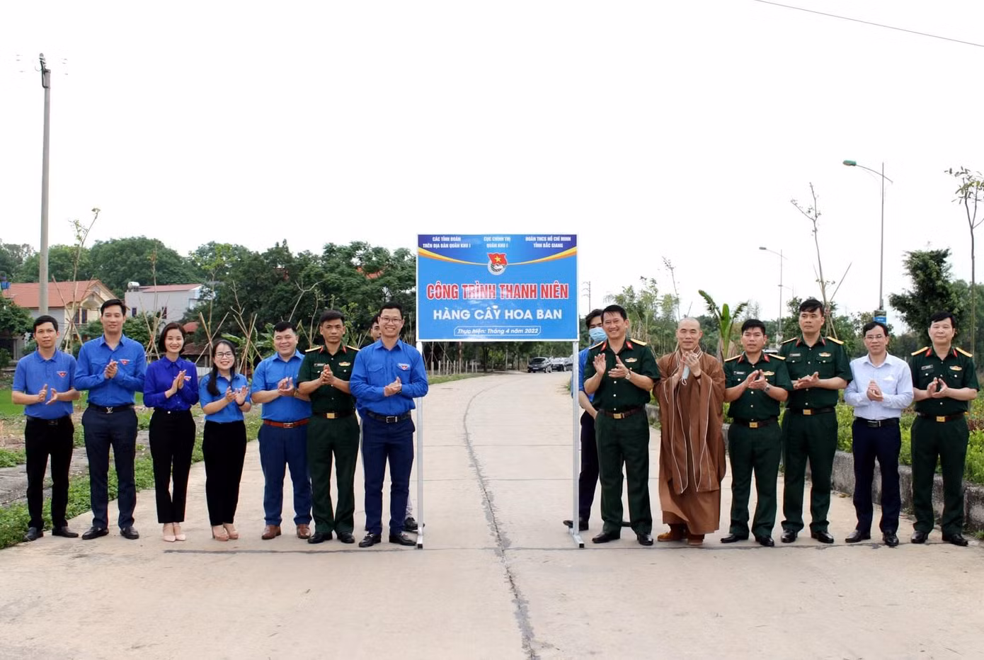Công trình “Hàng cây hoa ban” được Tỉnh Đoàn Bắc Giang thực hiện trong tháng 4/2022