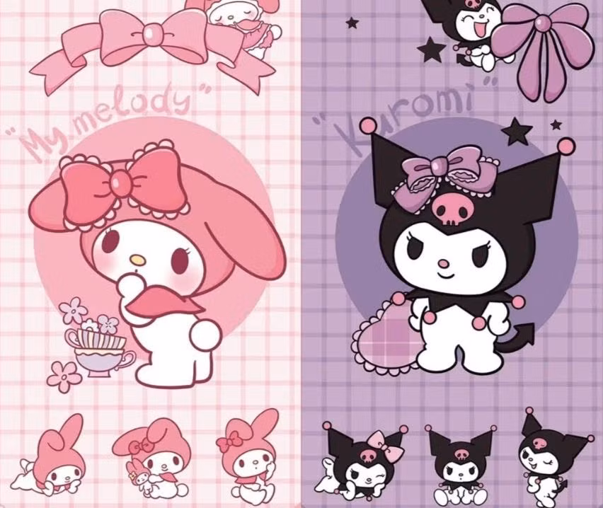 Đôi bạn Melody và Kuromi từng góp phần tạo cơn sốt thời trang ở Nhật Bản.