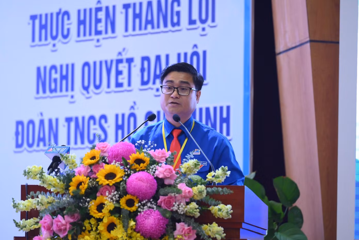 Anh Nguyễn Thanh Tùng – Bí thư Tỉnh Đoàn phát biểu tại Đại hội