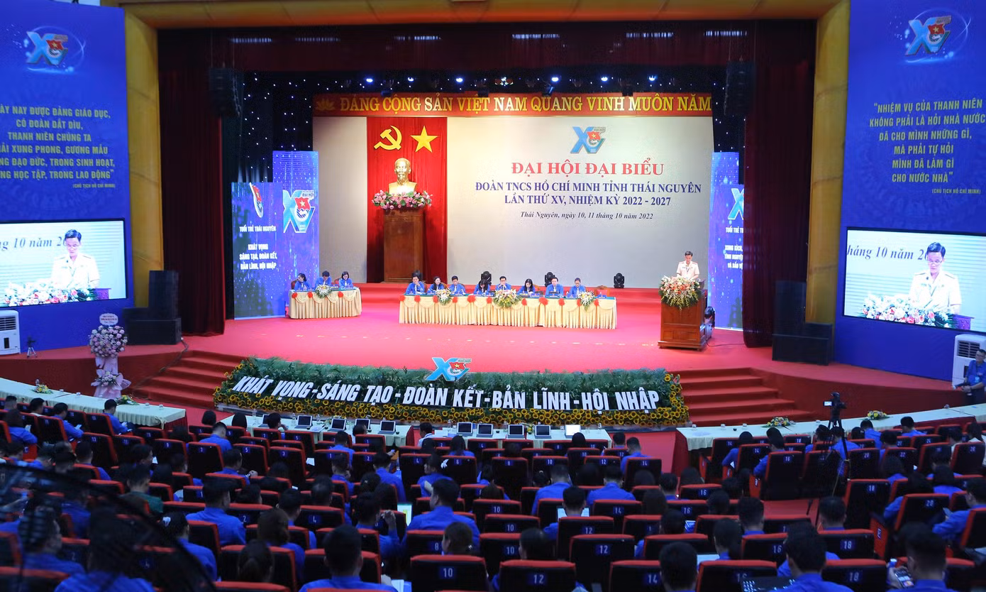 Phiên thứ hai Đại hội Đoàn tỉnh Thái Nguyên. Ảnh: Trọng Tài