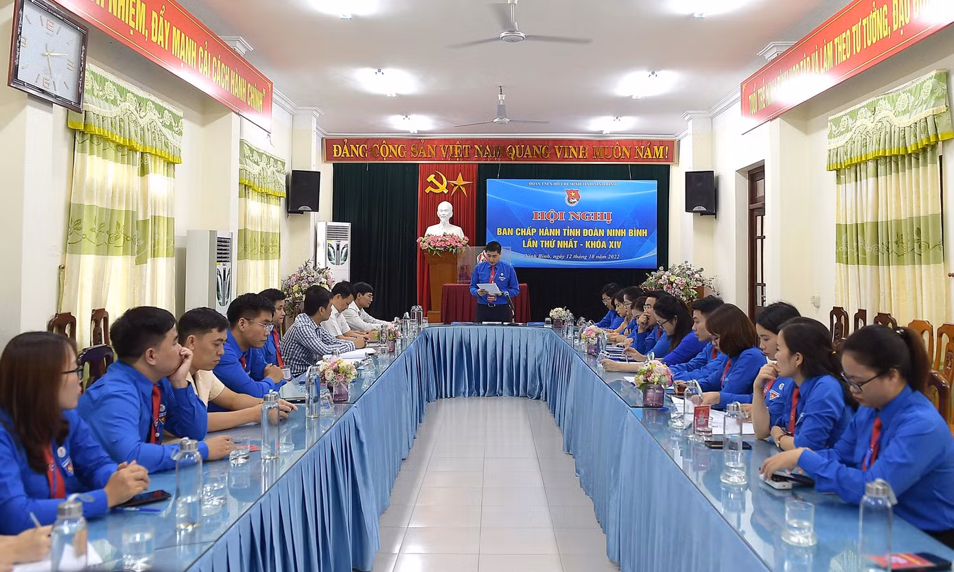 Hội nghị lần thứ nhất Ban Chấp hành Tỉnh Đoàn khóa XIV. Ảnh: Xuân Tùng