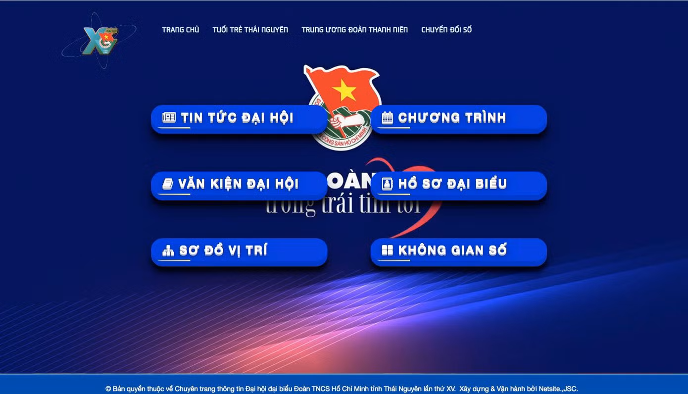 Trang thông tin Đại hội. (Ảnh chụp màn hình)