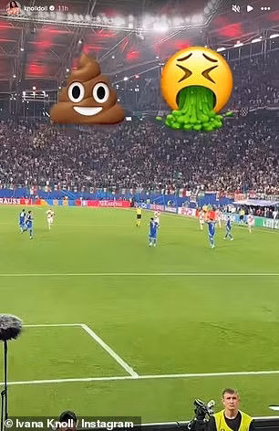 Bài đăng của Ivana Knoll trên Story Instagram gây tranh cãi sau khi Croatia hòa Italy. Kết quả này khiến tuyển Croatia bị loại khỏi Euro 2024.