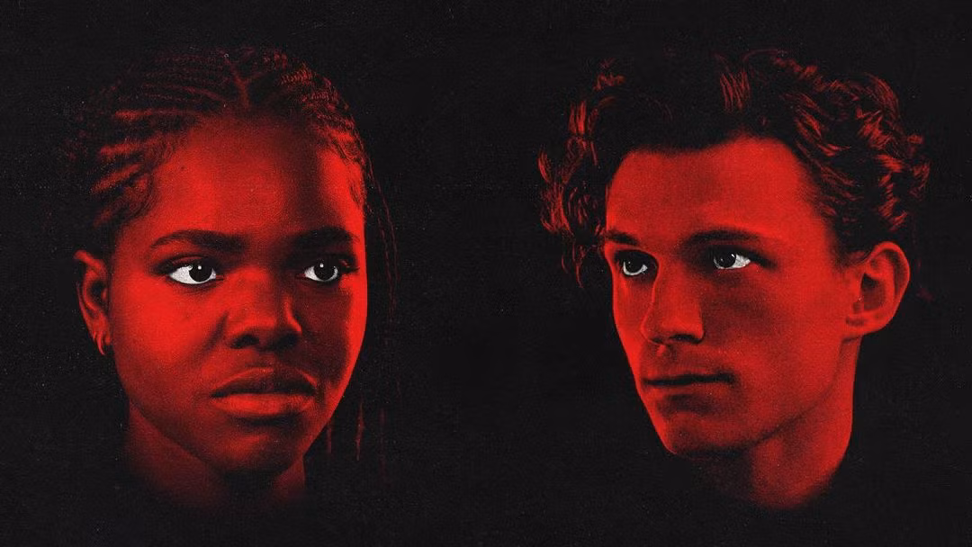 Poster vở nhạc kịch do Tom Holland (phải) và Francesca Amewudah-Rivers đóng chính.