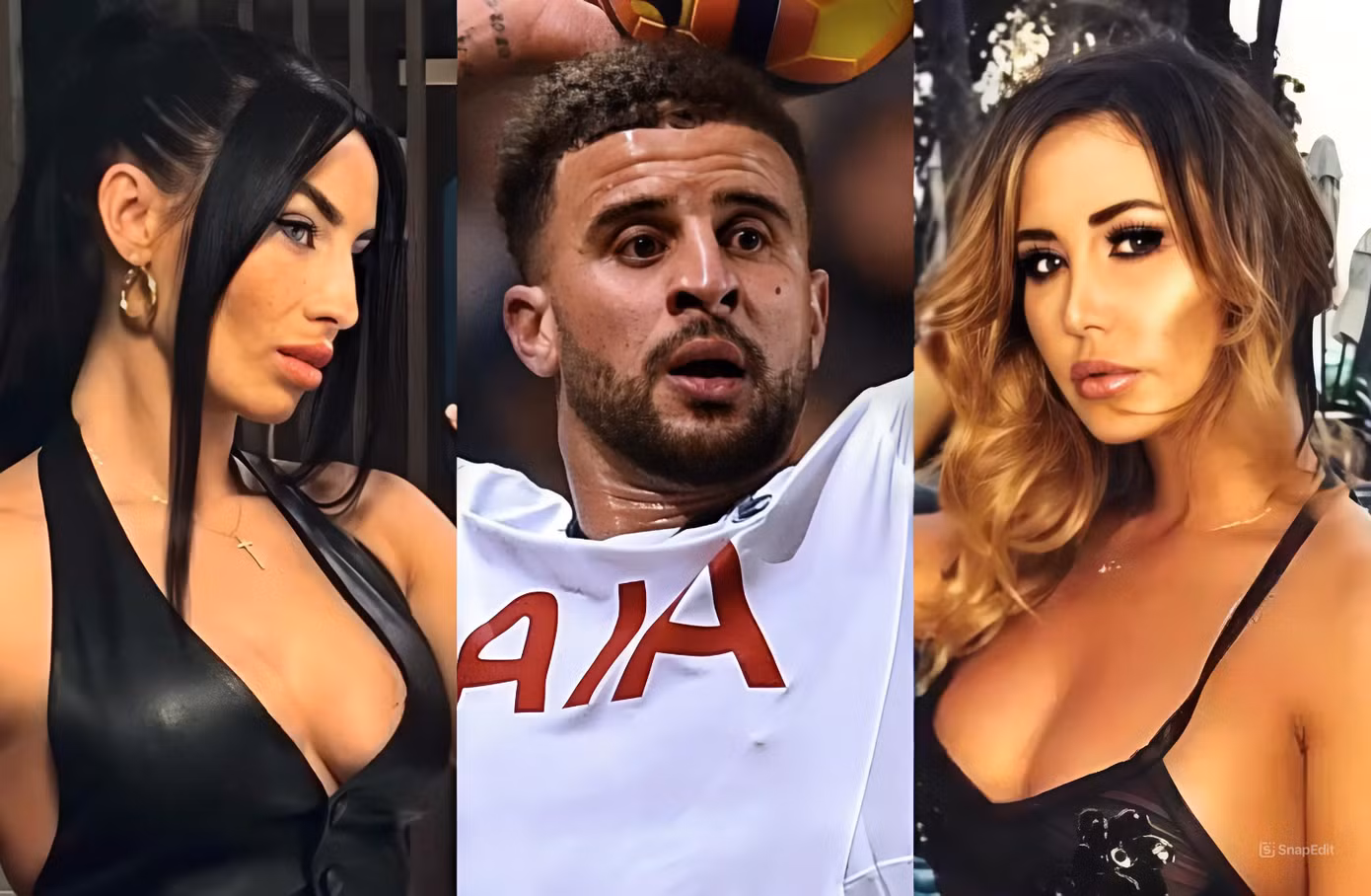 Từ trái sang: Annie Kilner, Kyle Walker và Lauryn Goodman.