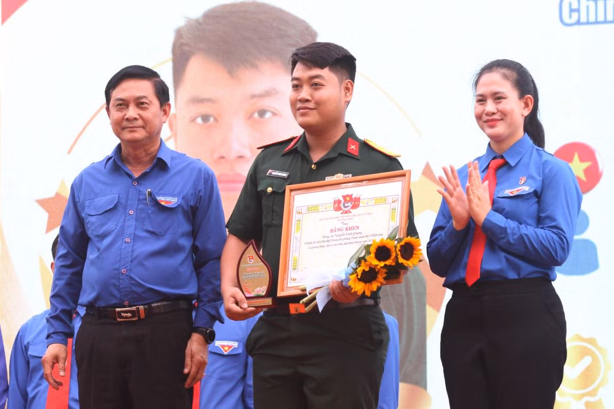 Chủ tịch HĐND tỉnh Bình Dương Nguyễn Văn Lộc và Bí thư Tỉnh Đoàn Bình Dương Trần Thị Diễm Trinh tặng bằng khen, tuyên dương Đảng viên trẻ tiêu biểu. Chủ tịch HĐND tỉnh Bình Dương Nguyễn Văn Lộc và Bí thư Tỉnh Đoàn Bình Dương Trần Thị Diễm Trinh tặng bằng khen, tuyên dương Đảng viên trẻ tiêu biểu.