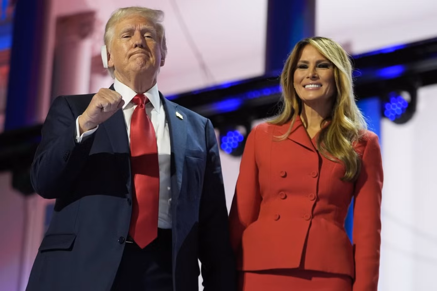 Ông Donald Trump và bà Melania Trump ngày 18/7/2024. Ảnh: AP.