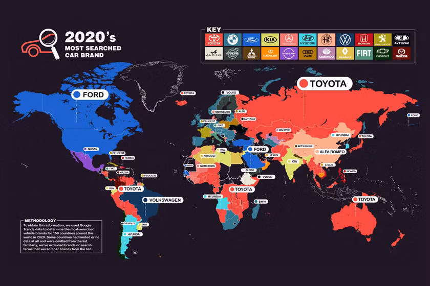 Thương hiệu ôtô nào được tìm kiếm nhiều nhất năm 2020? ảnh 1