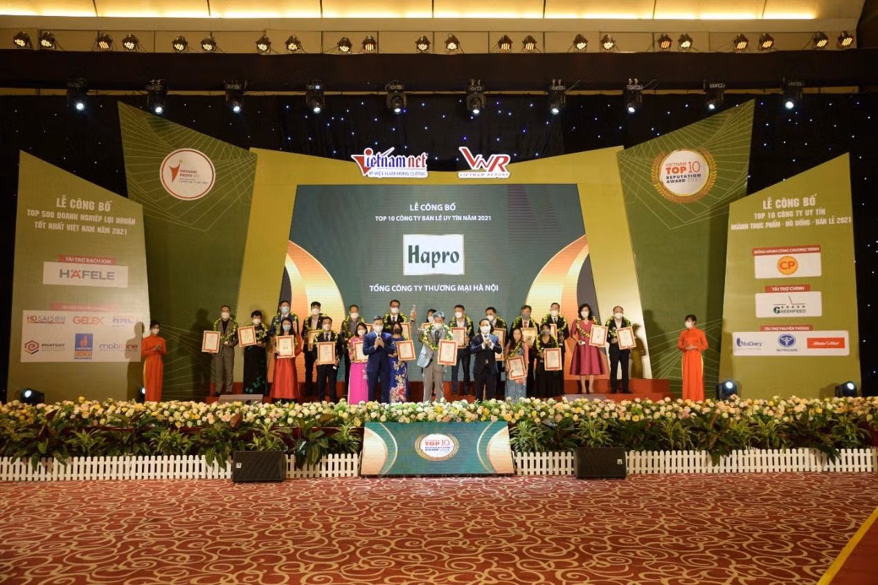 Thương hiệu Hapro lần thứ 4 liên tiếp tự hào được vinh danh TOP 10 Công ty bán lẻ uy tín nhóm hàng tiêu dùng nhanh, siêu thị
