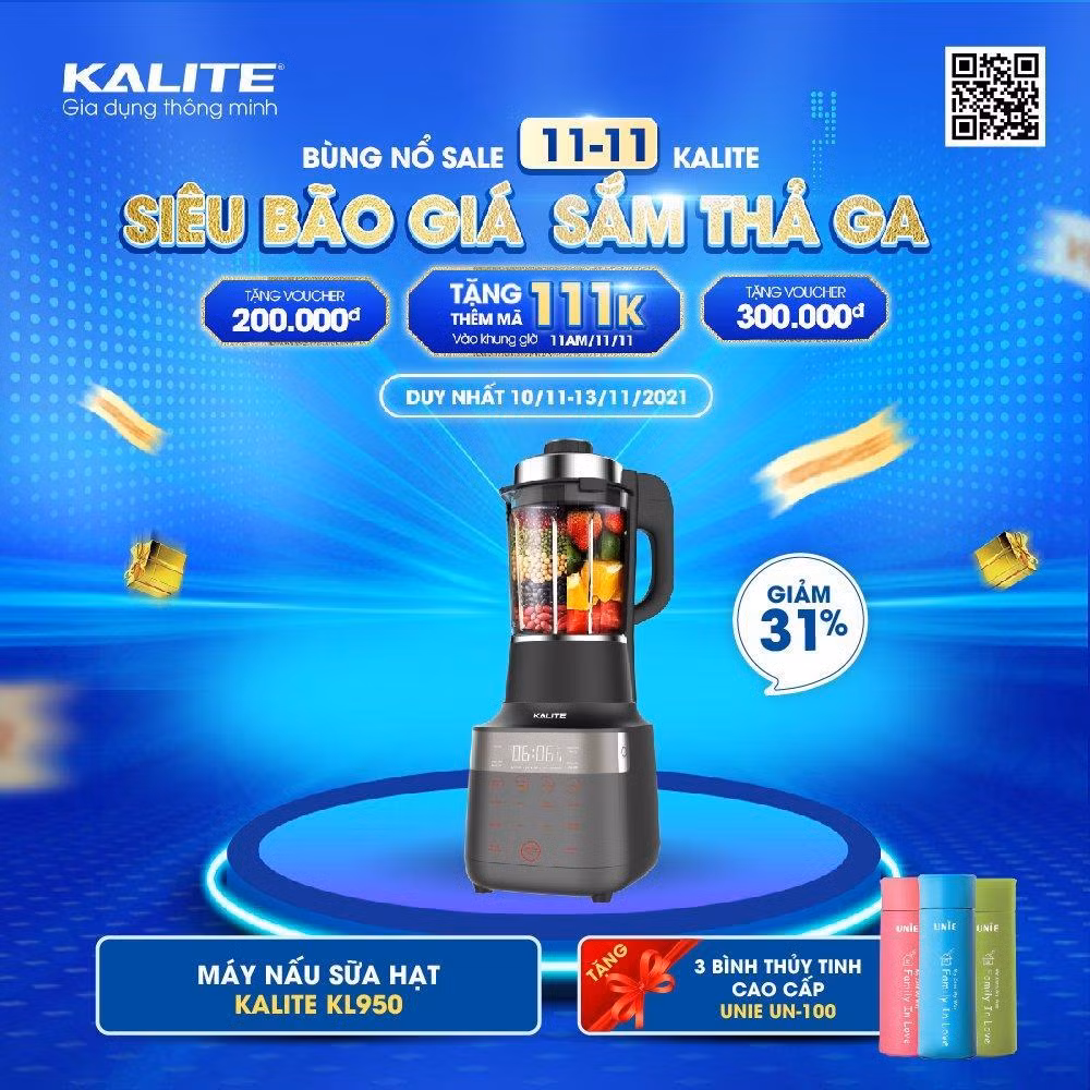 Trải nghiệm lối sống “Uống xanh- Sống sạch” với máy làm sữa hạt Kalite KL- 950