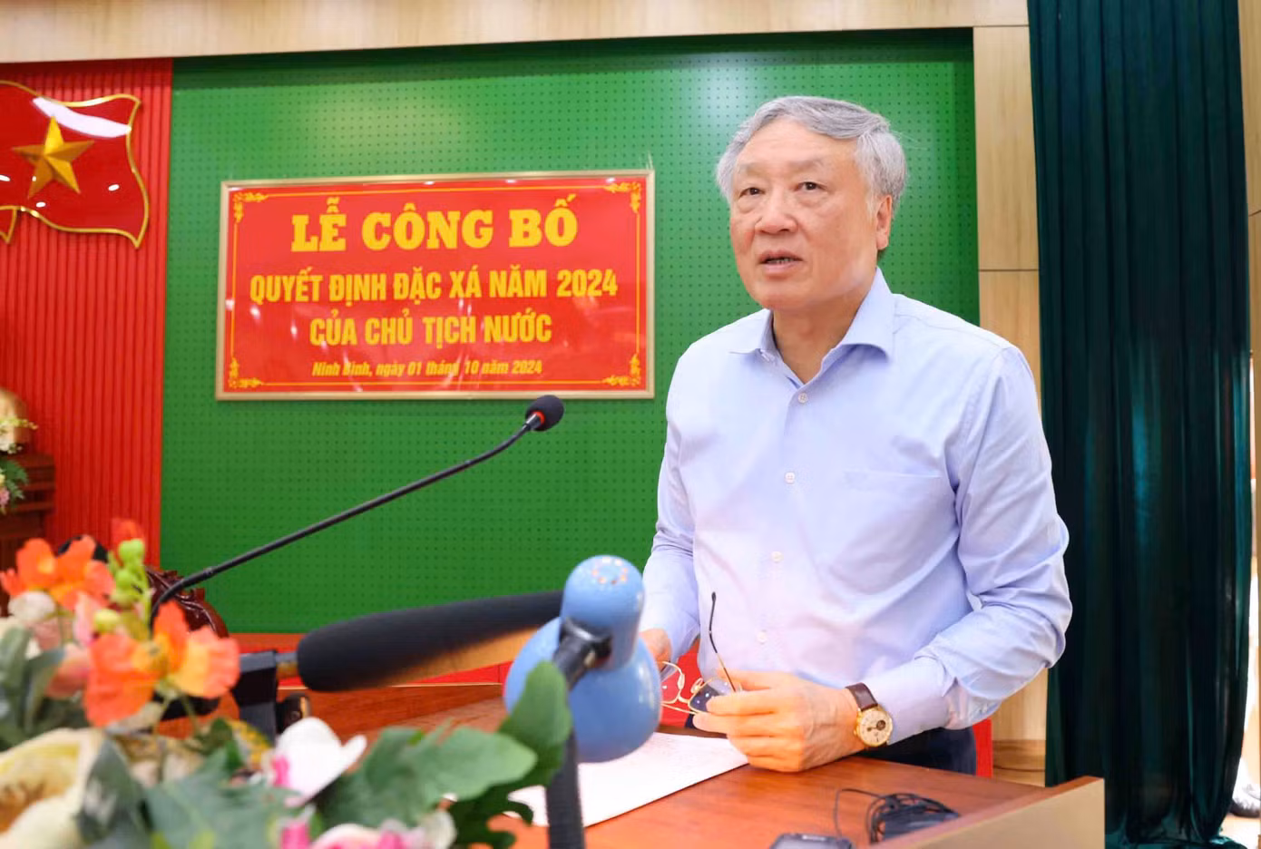Phó Thủ tướng Thường trực Chính phủ Nguyễn Hòa Bình phát biểu tại buổi lễ.