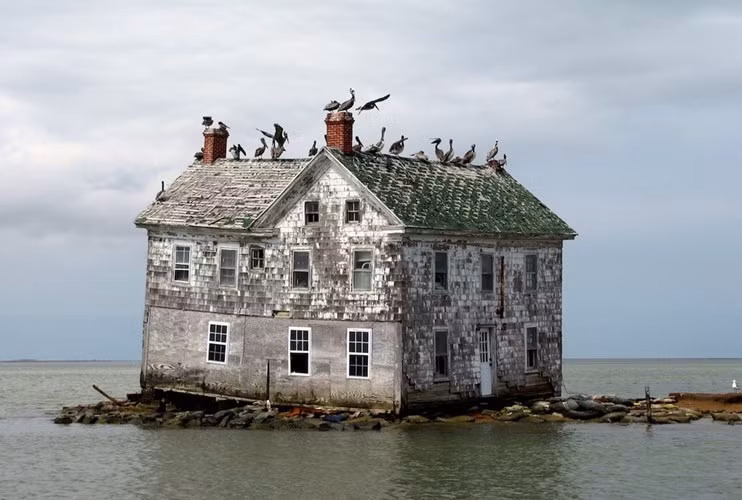 Ngôi nhà cuối cùng trên hòn đảo Holland ở vịnh Chesapeake, Hà Lan chơi vơi giữa mênh mông biển nước