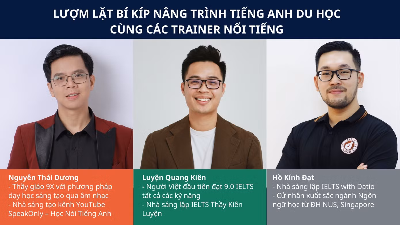 Cơ hội gặp gỡ các thầy giáo nổi tiếng để bỏ túi kinh nghiệm chinh phục các bài thi năng lực tiếng Anh bổ ích.