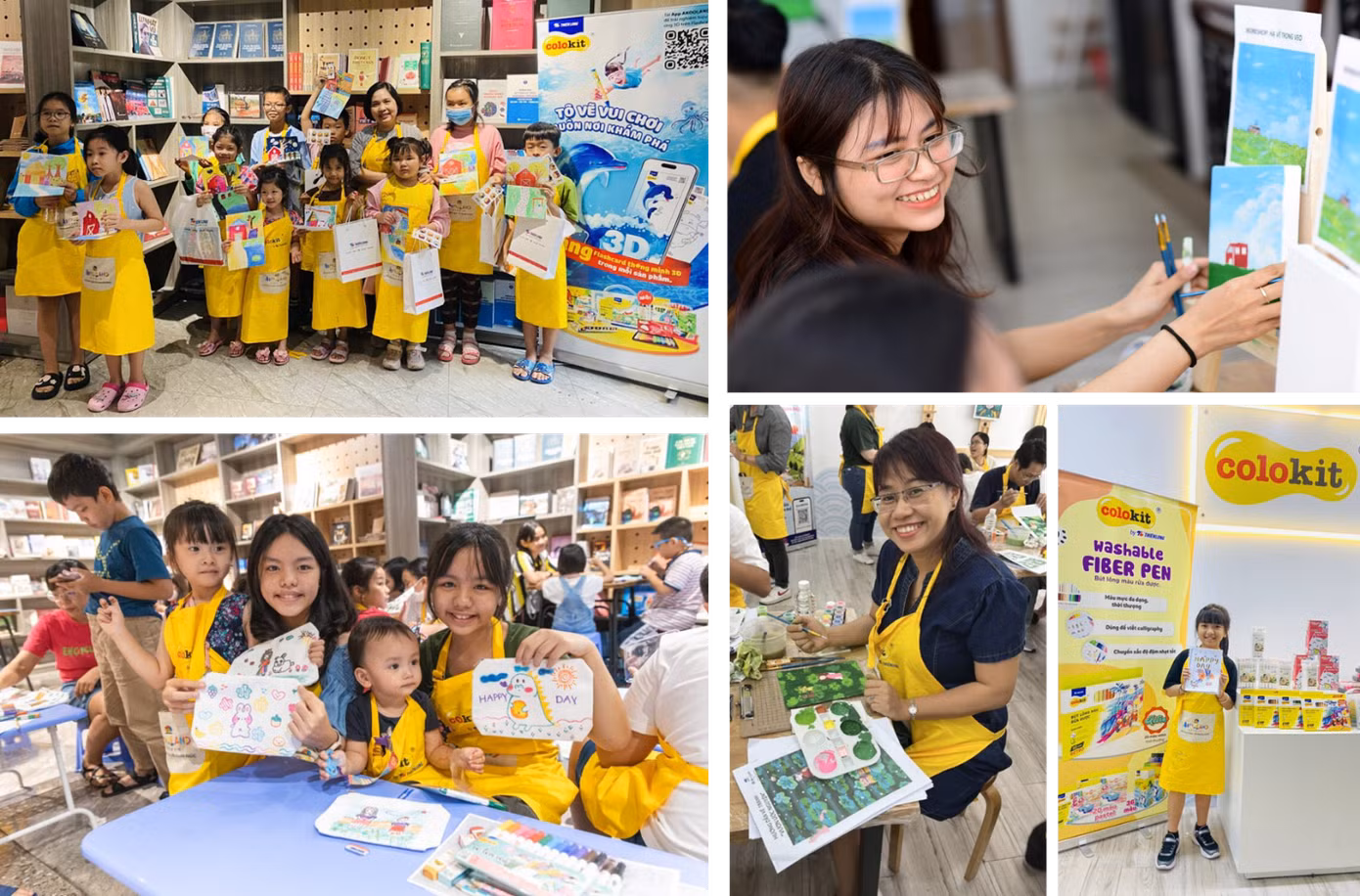 Mọi buổi Workshop mỹ thuật Akooland của COLOKIT luôn đầy ắp nụ cười người tham dự.