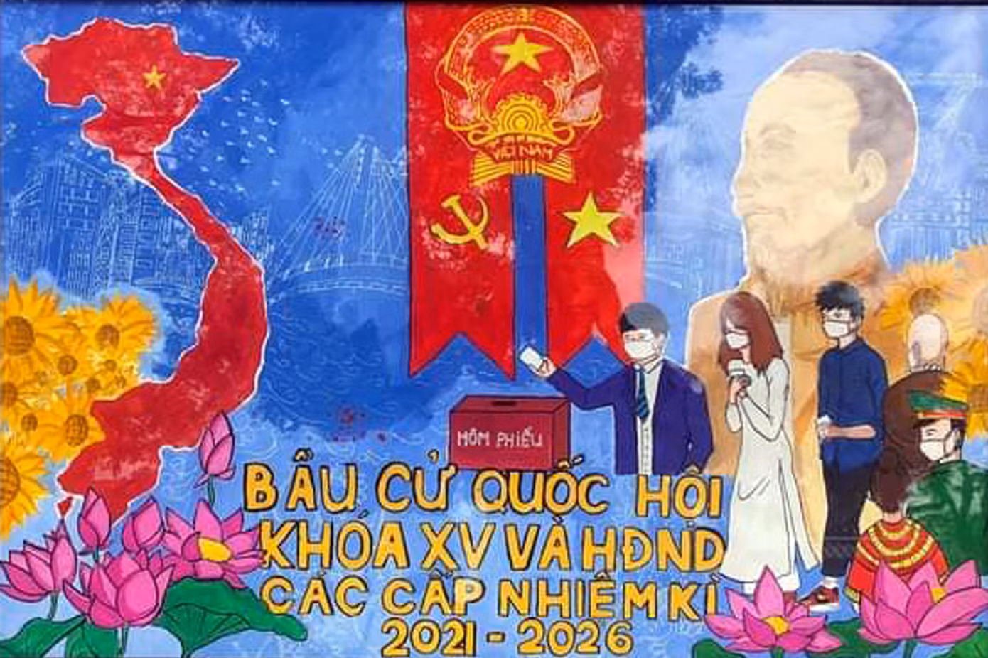 Các tác phẩm do đoàn viên thanh niên Hải Phòng thực hiện. Ảnh: TĐHP