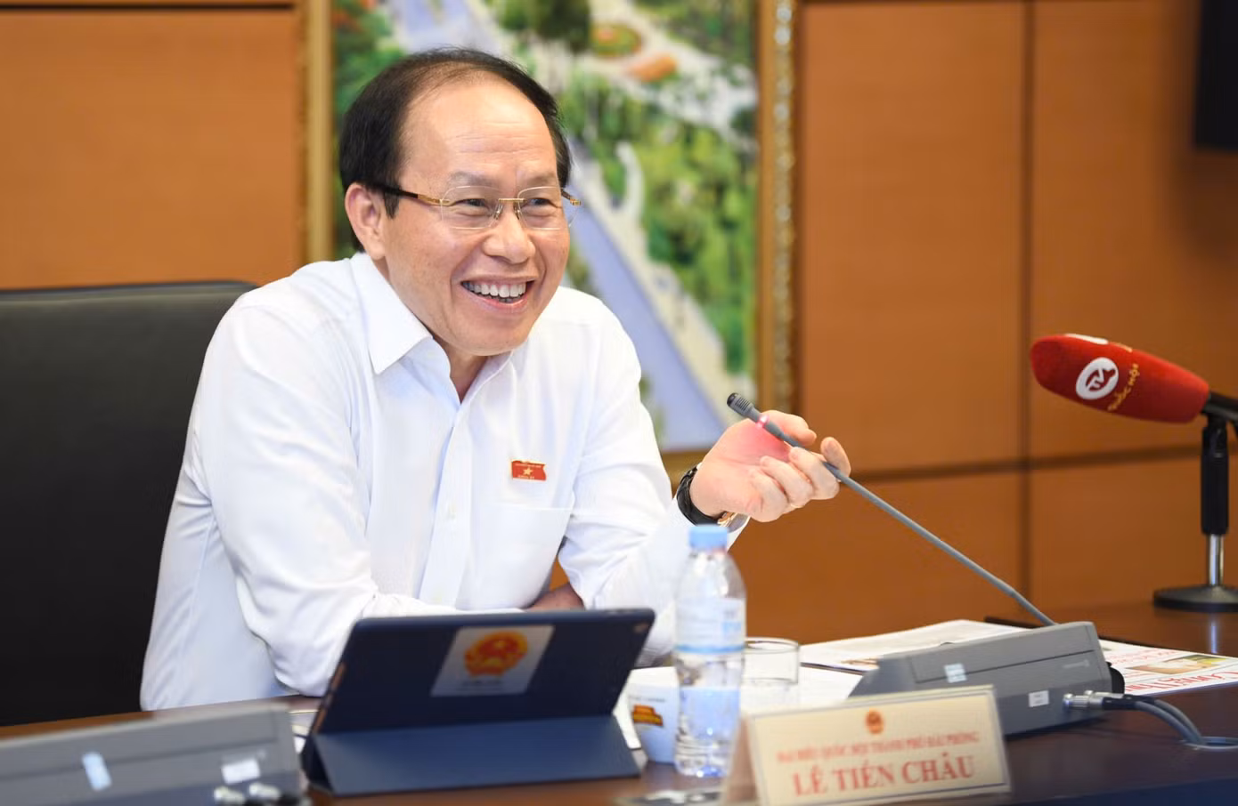 Bí thư Thành ủy Lê Tiến Châu, Trưởng đoàn đại biểu Quốc hội thành phố Hải Phòng. (Ảnh: Như Ý)