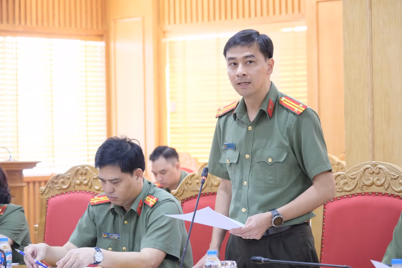 Đại diện lãnh đạo các ban, đơn vị trong Cụm Đoàn trực thuộc báo cáo tại hội nghị.
