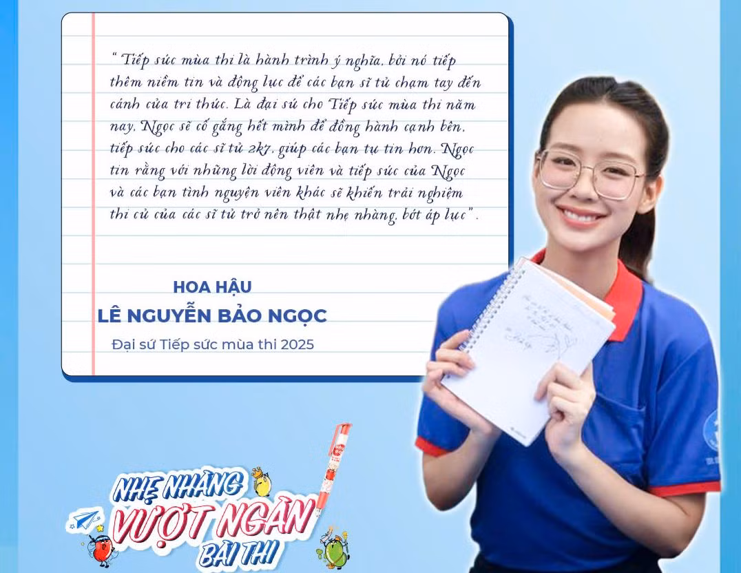 Hoa hậu Lê Nguyễn Bảo Ngọc là đại sứ tiếp sức mùa thi năm 2025.