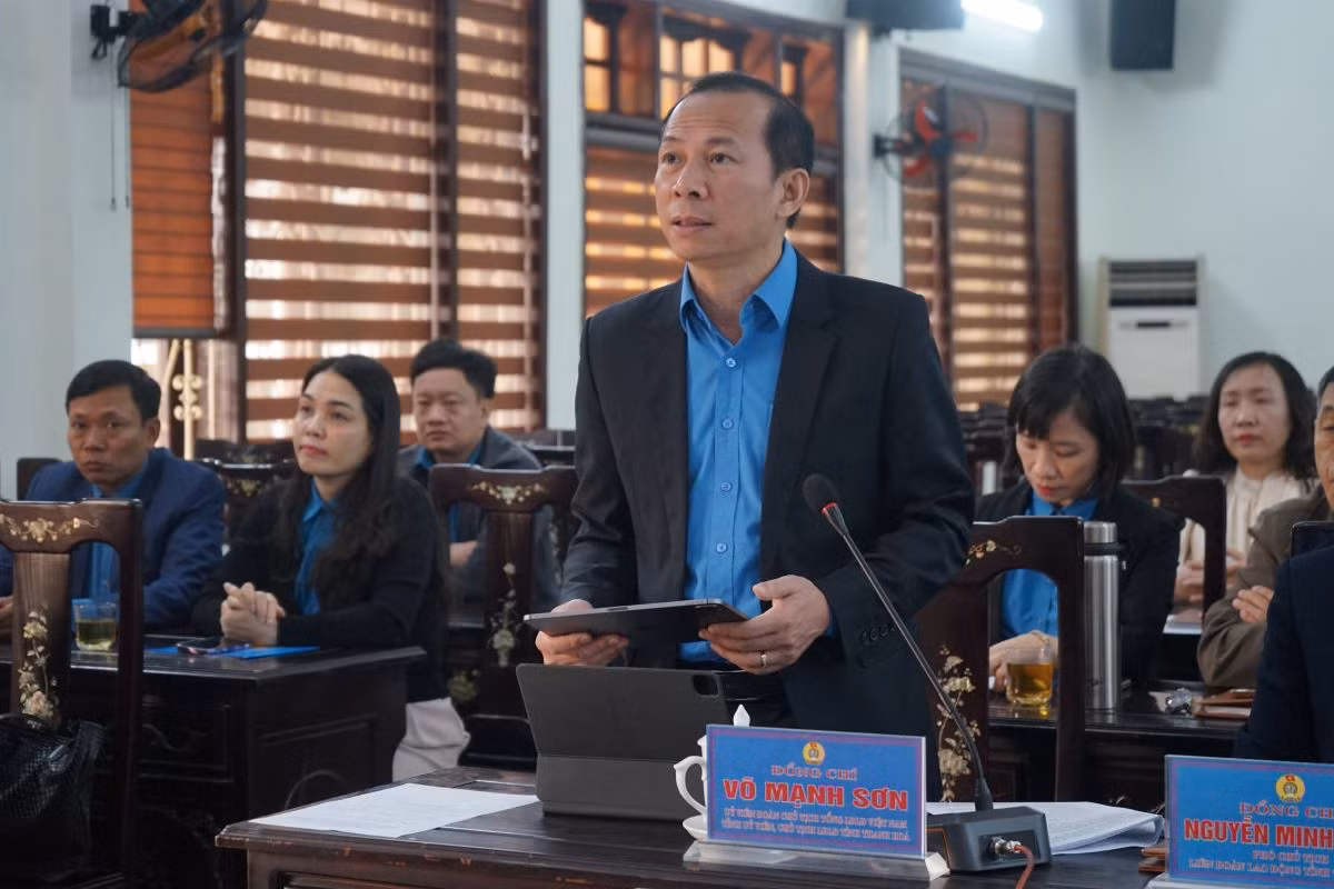 Ông Võ Mạnh Sơn, Chủ tịch Liên đoàn lao động tỉnh Thanh Hóa. Ảnh: Quách Du