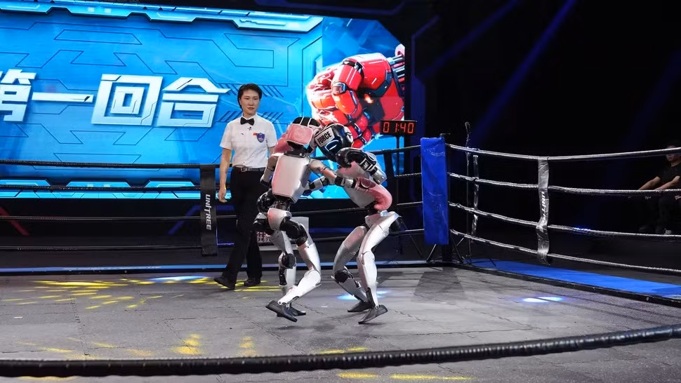 Robot có thể vung hông và đầu gối để đá đối thủ