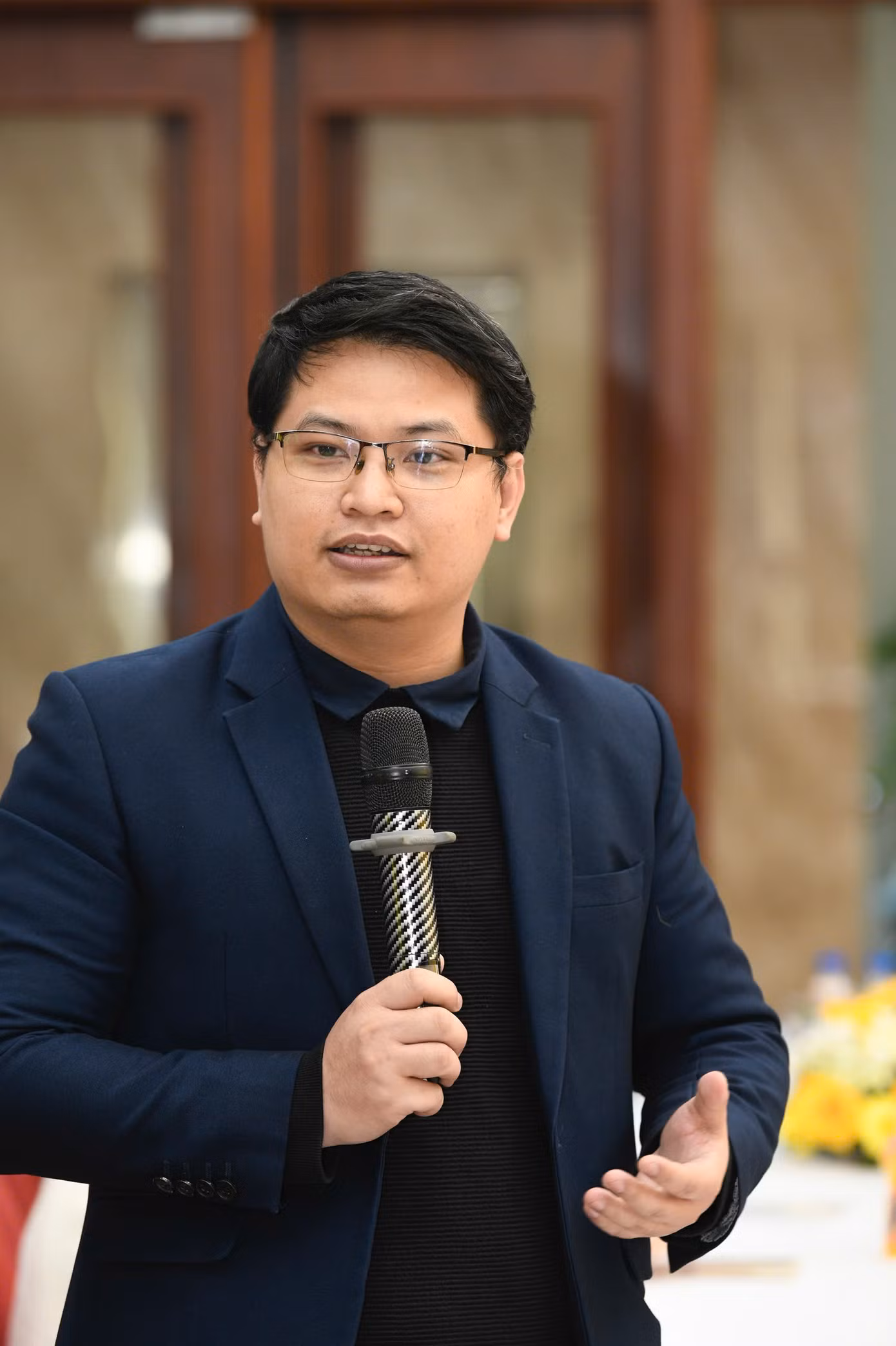 PGS. TS Trương Thanh Tùng chia sẻ tại họp báo công bố giải thưởng. Ảnh: Trọng Tài